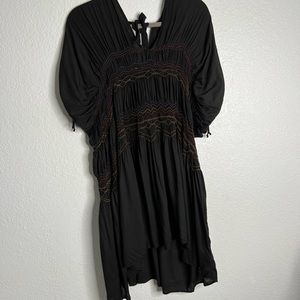 Free People Black Love on the Run Bohemian Dress Size Medium
